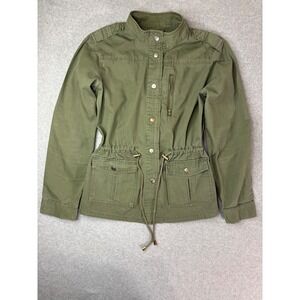 Seventeen Olive Green Utility Field Jacket Cotton Drawstring Waist Womens Small